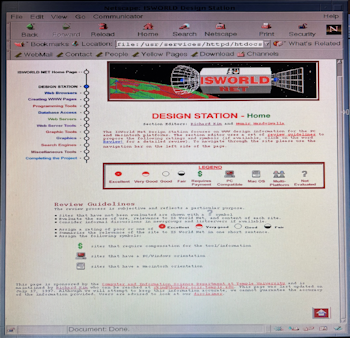 Temple University 1997 CIS web site ISWorld.net home page.